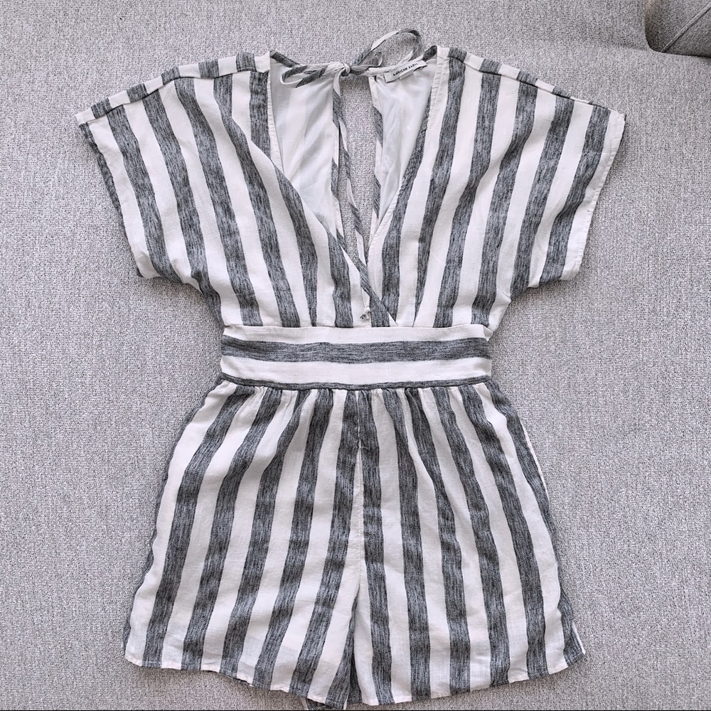 American Eagle striped romper size xs